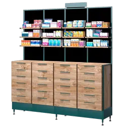CHECKOUT ZONE WALL CABINET WITH SHELVES
