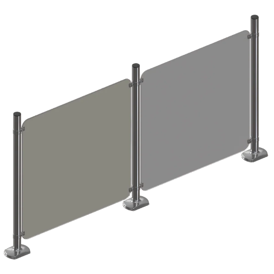FENCING SYSTEM WITH ACRYLIC PANELS